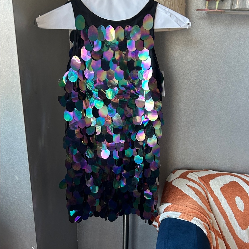 Milly Minis Black Dress with Shimmering Sequins
